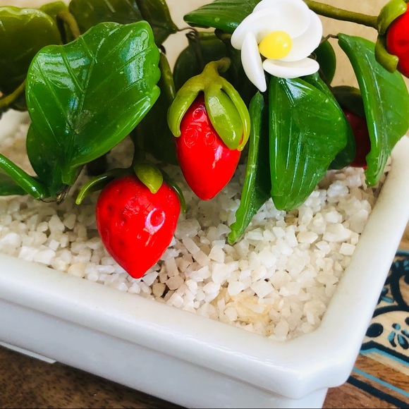 Gump’s Vintage Midcentury Porcelain Strawberry Patch Bonsai Pot - Picture 3 of 10